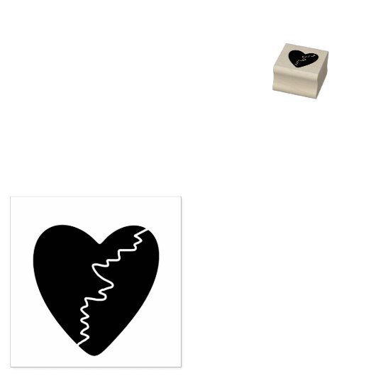 ミニゴム型押し壊しハート ラバースタンプ (押印)