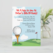 ミニゴルフをテーマにしたバースデーパーティ招待状 招待状 (スタンド正面)