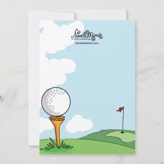 ミニゴルフをテーマにしたバースデーパーティ招待状 招待状 (裏面)