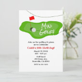 ミニゴルフゴルフ緑の誕生日パーティー任意のイベント 招待状 (スタンド正面)