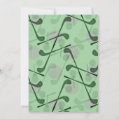 ミニゴルフゴルフ緑の誕生日パーティー任意のイベント 招待状 (裏面)