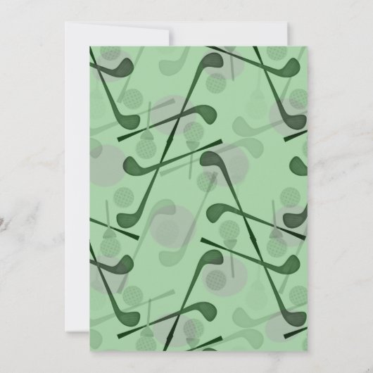 ミニゴルフゴルフ緑の誕生日パーティー任意のイベント 招待状 (裏面)