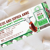 ミニゴルフチケットパスカップル赤ちゃんシャワー 招待状