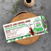 ミニゴルフチケットパスカップル赤ちゃんシャワー 招待状