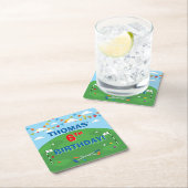 ミニゴルフパットパットボーイズバースデーパーティー スクエアペーパーコースター (インサイチュ)