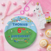 ミニゴルフパットパット子供の誕生日パーティー ペーパープレート (パーティー)