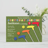 ミニゴルフパーティーパットボーイズ誕生日 招待状 (スタンド正面)