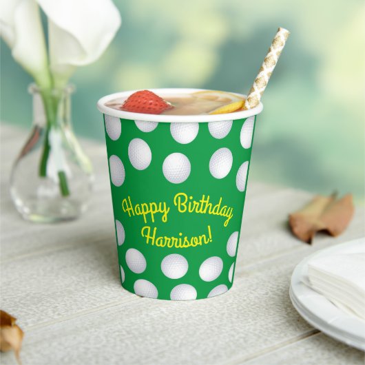 ミニゴルフボールバースデーパーティキッズスポーツ 紙コップ (インサイチュ)