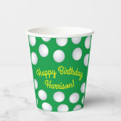 ミニゴルフボールバースデーパーティキッズスポーツ 紙コップ (正面)