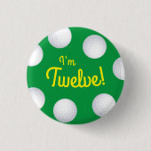 ミニゴルフボールバースデーパーティキッズスポーツ 缶バッジ (正面)