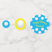 ミニゴルフボールバースデーパーティキッズブルー コンフェッティ (裏面)