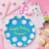 ミニゴルフボールバースデーパーティキッズブルー ペーパープレート (パーティー)