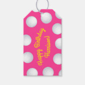 ミニゴルフボール誕生日パーティキッズピンク ギフトタグ (正面)