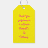 ミニゴルフボール誕生日パーティキッズピンク ギフトタグ (裏面)