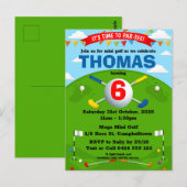 ミニゴルフ パットパット ボーイズ バースデーパーティー ポストカード (正面/裏面)