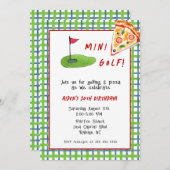 ミニゴルフ&ピザキッドバースデーパーティー 招待状 (正面/裏面)