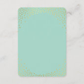 ミニゴールドのコンフェッティ ミント 結婚式 感謝のメモ サンキューカード (裏面)