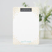 ミニゴールドのコンフェッティ ミント 結婚式 感謝の手紙 サンキューカード (スタンド正面)