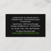 ミニゴ熱狂するルフコースのゴルファー広告 名刺 (裏面)