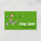 ミニゴ熱狂するルフコースのゴルファー広告 名刺 (正面)
