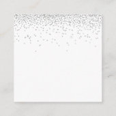 ミニサイズシルバーグリッターウェディングレセプション詳細 エンクロージャーカード (裏面)