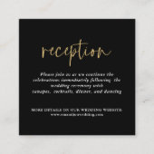 ミニサイズブラック金ゴールド結婚披露宴 エンクロージャーカード (正面)