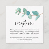 ミニサイズユーカリプタスウェディングレセプション エンクロージャーカード (正面)