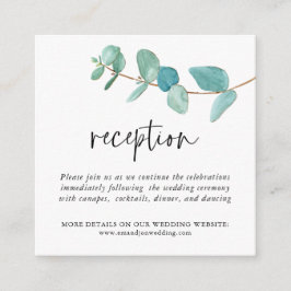 ミニサイズユーカリプタスウェディングレセプション エンクロージャーカード