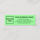 ミニサイズライトグリーンカードのビジネスブランド スキニー名刺 (正面)