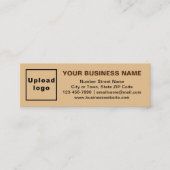 ミニサイズライトブラウンカードのビジネスブランド スキニー名刺 (正面)