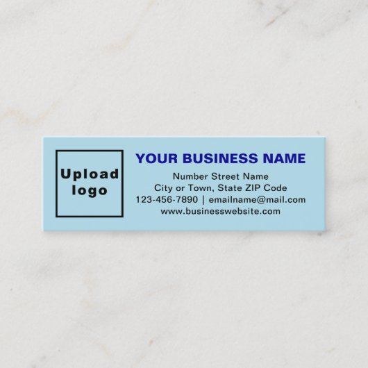 ミニサイズライトブルーカードのビジネスブランド スキニー名刺 (正面)