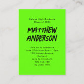 ミニサイズライムグリーン写真卒業招待状 エンクロージャーカード (裏面)