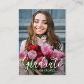 ミニサイズ写真卒業光沢招待状 名刺 (正面)