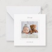 ミニサイズ写真男の赤ちゃん誕生のお知らせ ノートカード (正面)