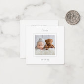 ミニサイズ写真男の赤ちゃん誕生のお知らせ ノートカード (正面/裏面インサイチュ)