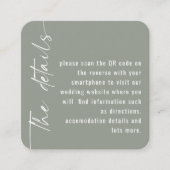 ミニサイズ書道QRコード結婚セージ エンクロージャーカード (正面)