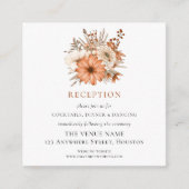 ミニサイズ秋の花模様ウェディングレセプション詳細 エンクロージャーカード (正面)