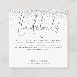 ミニサイズ結婚の詳細スクリプトシルバーグリッター エンクロージャーカード