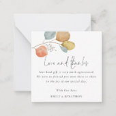 ミニサイズ葉の小さい写真結婚の愛感謝してい情 ノートカード (正面)