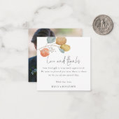 ミニサイズ葉の小さい写真結婚の愛感謝してい情 ノートカード (正面/裏面インサイチュ)