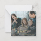 ミニサイズ2家族の写真メリークリスマスホリデー ノートカード (正面)