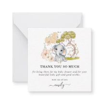 ミニサイズ |かわいい象の赤ちゃんシャワーありがとう