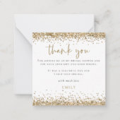 ミニサイズ |グリッターフォトブライダルシャワーありがとう ノートカード (正面)