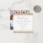 ミニサイズ |グリッターフォトブライダルシャワーありがとう ノートカード (正面/裏面インサイチュ)