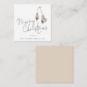 ミニサイズ |ミニマリストのアイススケート、メリークリスマス ノートカード (正面/裏面)