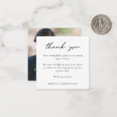 ミニサイズ|ミニマル文字写真結婚の皆様 ノートカード (正面/裏面インサイチュ)