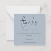 ミニサイズ |写真結婚の埃の多い感謝してい青 ノートカード