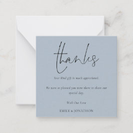 ミニサイズ |写真結婚の埃の多い感謝してい青 ノートカード