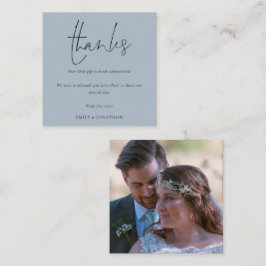 ミニサイズ |写真結婚の埃の多い感謝してい青 ノートカード