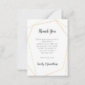 ミニサイズ | 金ゴールド結婚の感謝 ノートカード (正面)